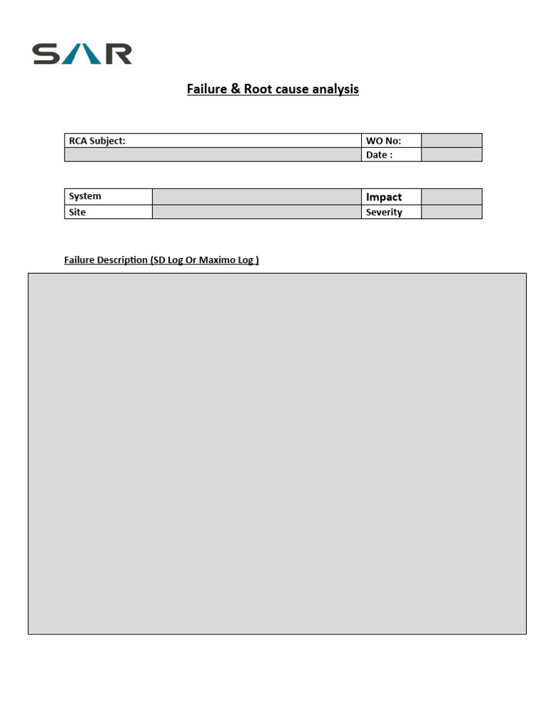Root Cause Analysis for Maintenance Failures | PDF | Technology ...