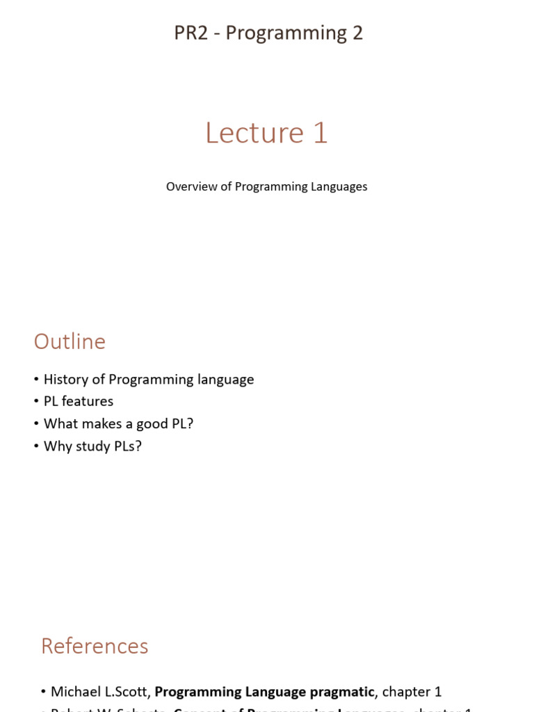Overview of Programming Languages | PDF | Computer Programming ...