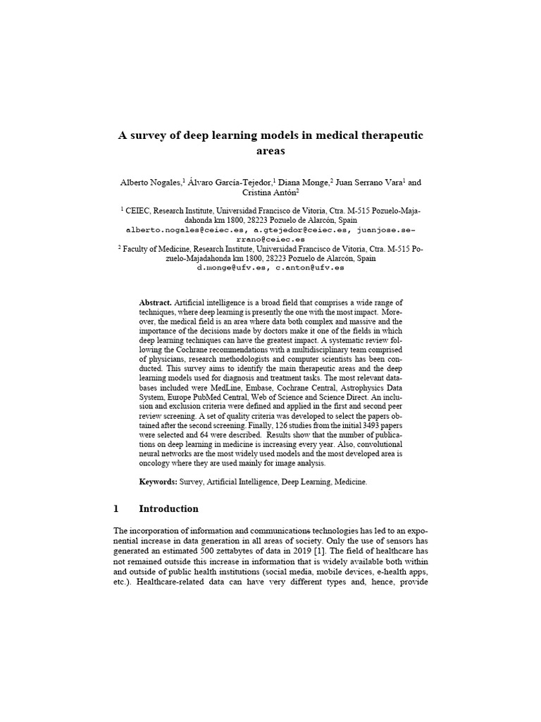 A Survey of Deep Learning Models Final 2.0 | PDF | Machine Learning ...