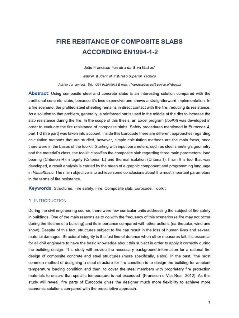 Extended Abstract - Fire Resistance of Composite Slabs | PDF | Concrete ...