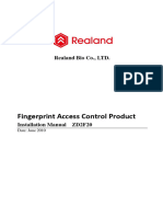 Fingerprint Access Control Installation Manual (ZD2F20)