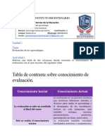 Tabla de Contraste Sobre Conocimiento de Evaluación