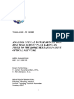 Analisis Optical Power Budget Dan: Rise Time Budget Pada Jaringan Fiber To The Home Berbasis Passive Optical Network