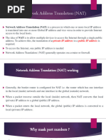 Network Address Translation (NAT) Is A Process in Which One or More Local IP Address