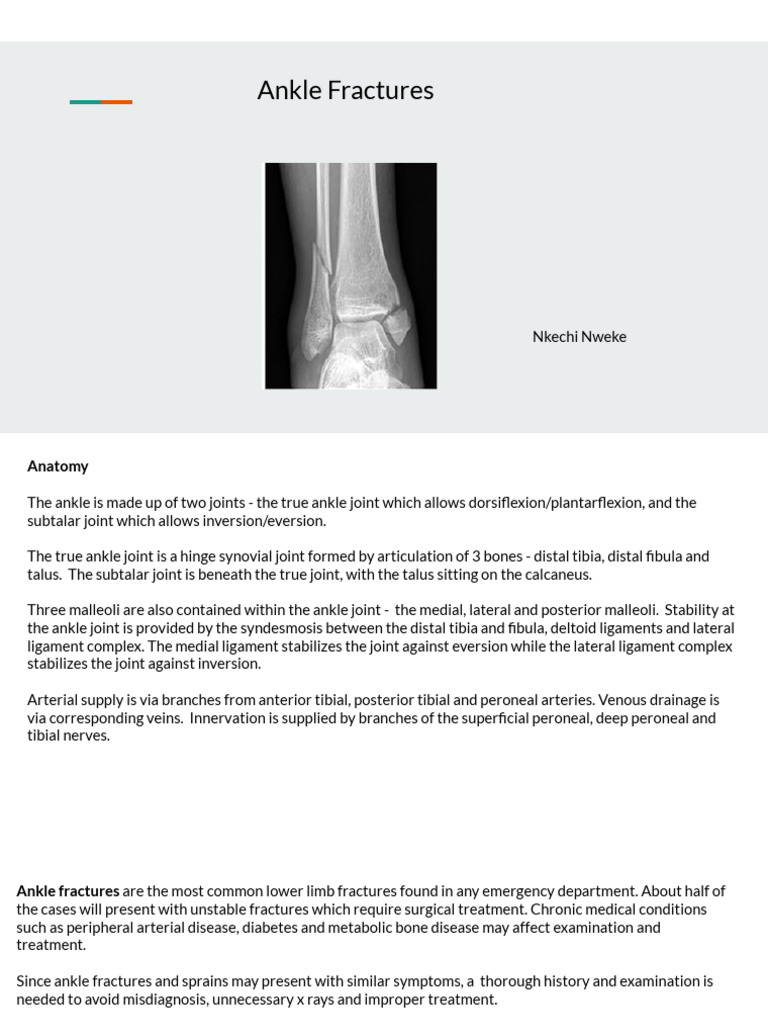 Ankle Fractures | PDF