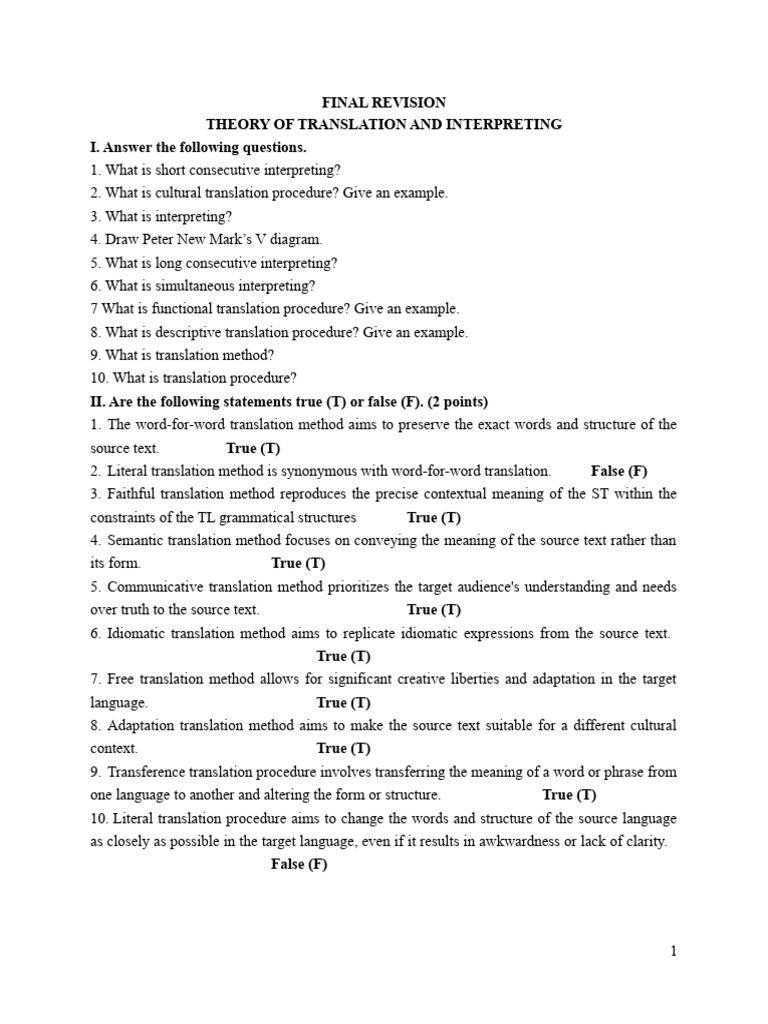Translation and Interpreting Methods Guide | PDF | Translations | Idiom