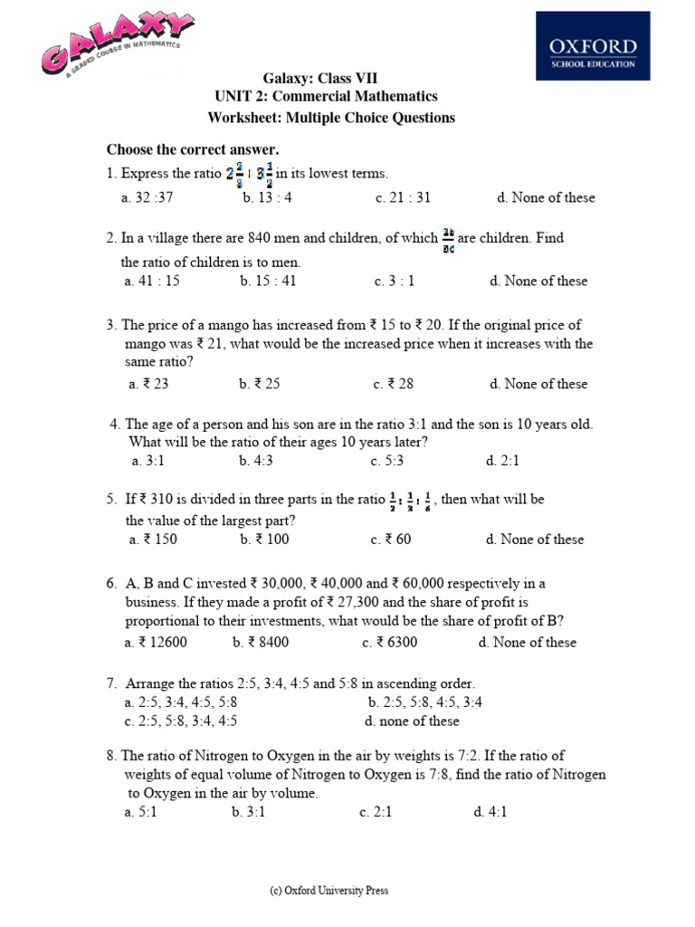 Unit 2 Commercial Mathematics | PDF | Ratio | Interest