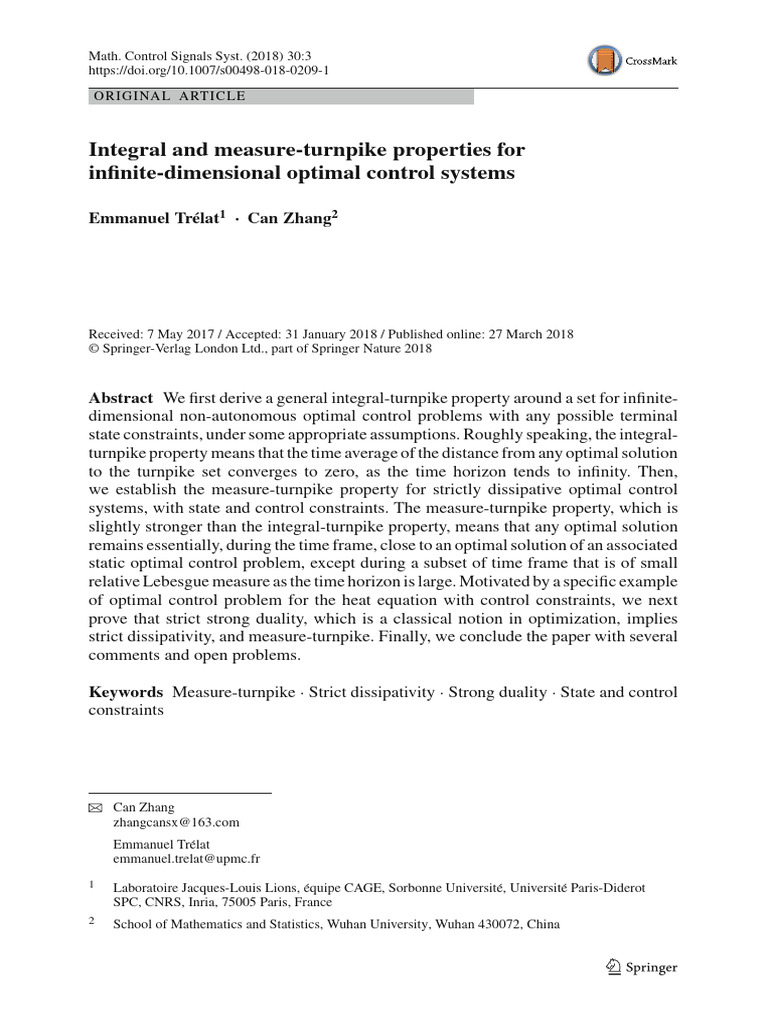 Integral and Measure-Turnpike Properties For Infinite-Dimensional ...