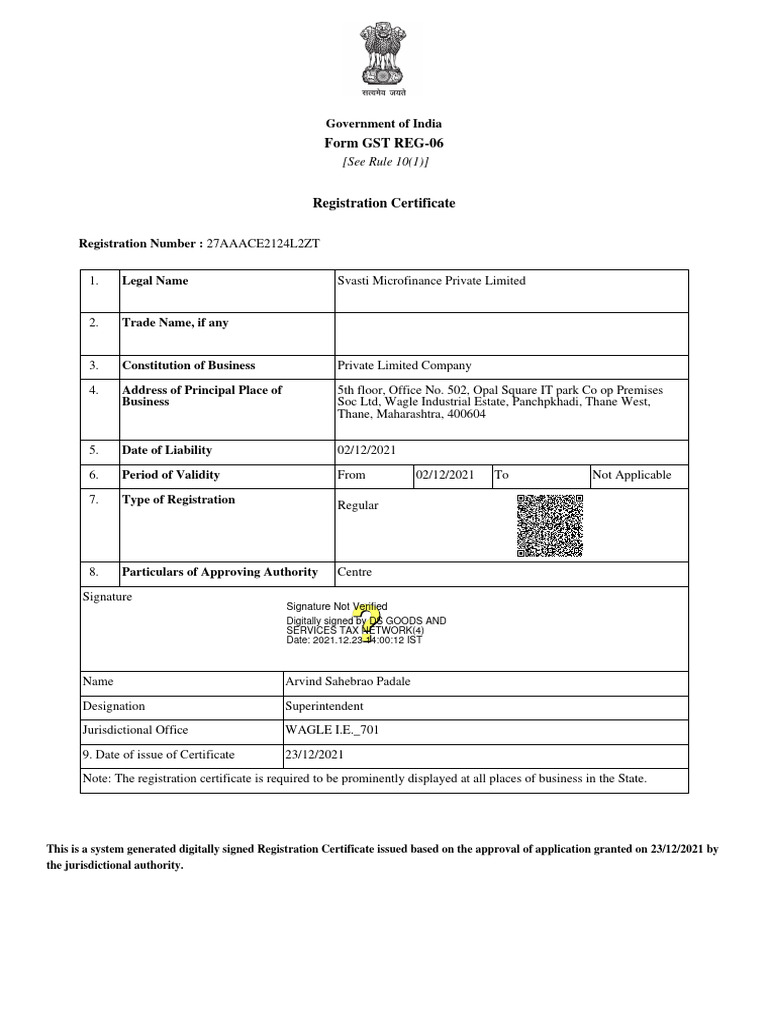 ISD Registration Certificate | PDF | Business | Government