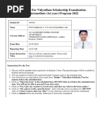 Hall Ticket For Vidyadhan Scholarship Examination AP Intermediate (1st Year) Program 2022