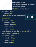 Formation of the Plural - Cách Thành Lập Danh Từ Số Nhiều