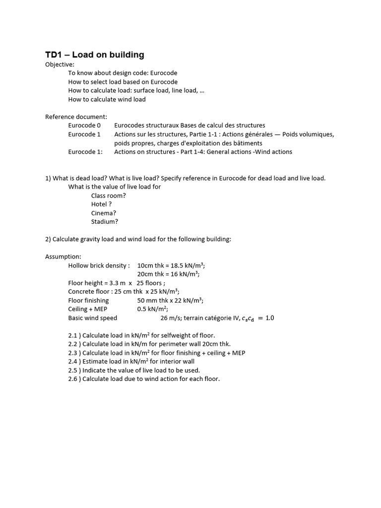 TD1 - Load On Building | PDF