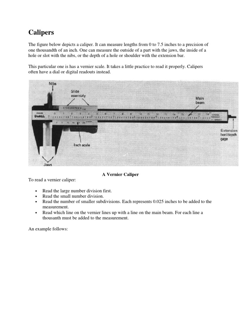 How to Read Calipers and Micrometers | PDF