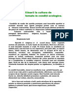 Combaterea Făinarii La Cultura de Castraveti Și Tomate in Condiții Ecologice