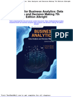 Full Download Test Bank For Business Analytics Data Analysis and Decision Making 7th Edition Albright PDF Full Chapter