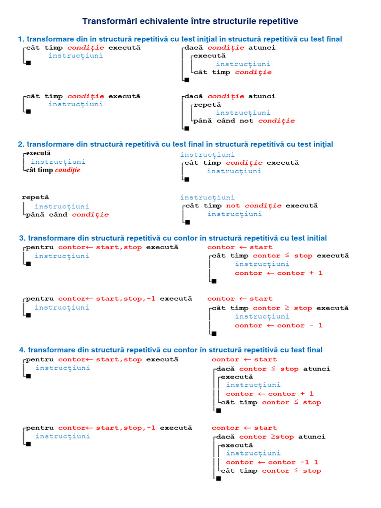 Transformări Echivalente Între Structurile Repetitive | PDF