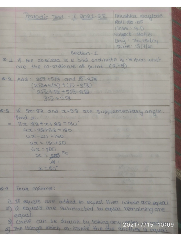 Anushka Nagtode 9d (05) Maths. | PDF