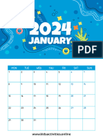 Free Printable 2024 Monthly Calendar Template