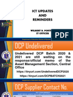 Ict Updates AND Reminders: Wilbert B. Porteza It Officer