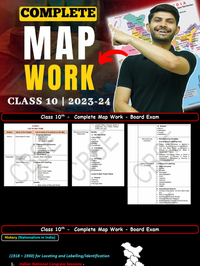 Class 10 Geography Map Work Guide | PDF | Gujarat | Tamil Nadu
