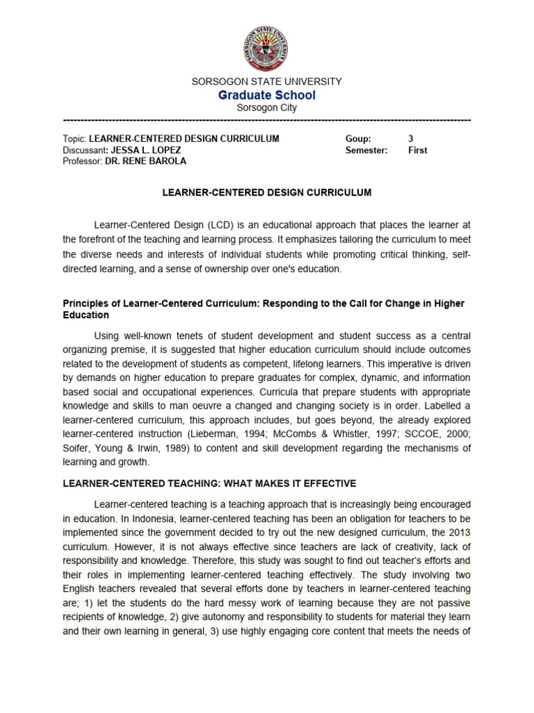 Module In Learnng Centered Docs Pdf Curriculum Learning