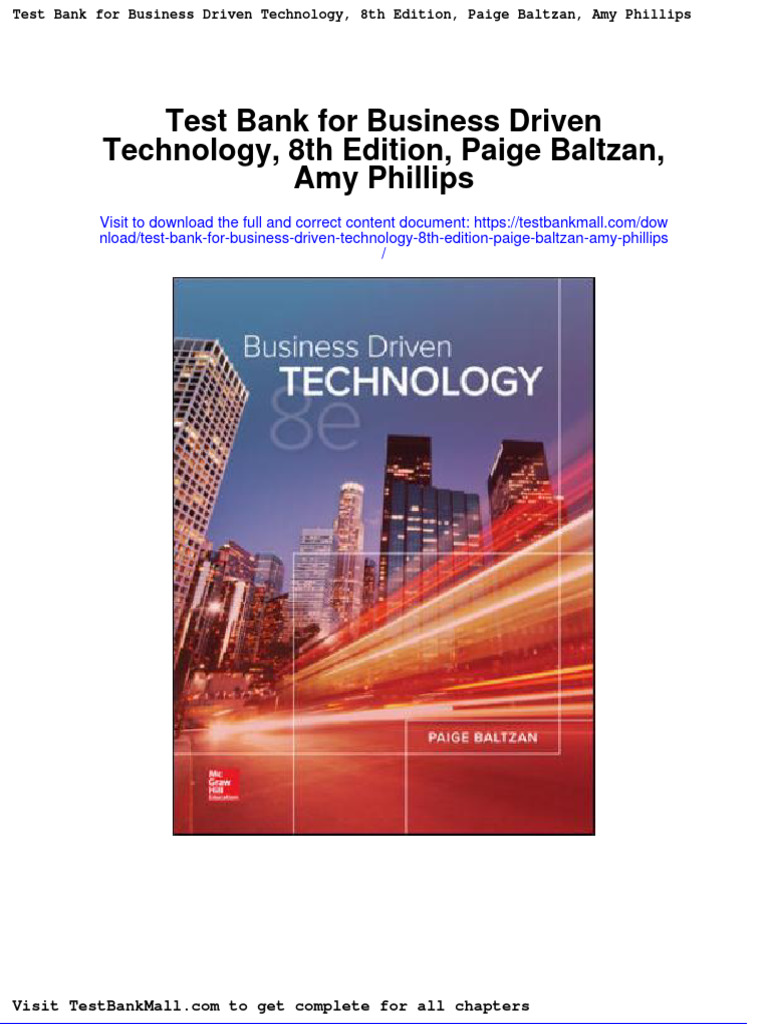 Full Download Test Bank For Business Driven Technology 8th Edition