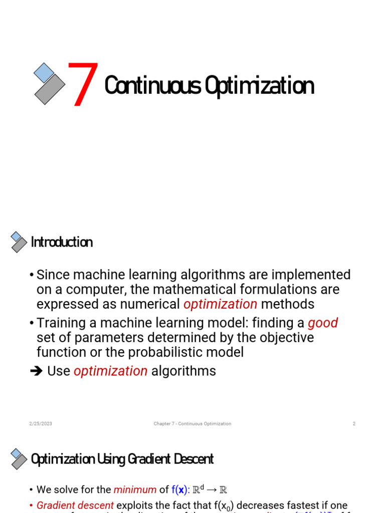 Continuous Optimization | PDF | Mathematical Optimization | Algorithms ...