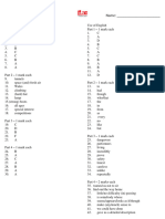 FCE Practice Test 3 Answer Key