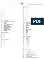 FCE Practice Test 8 Answer Key