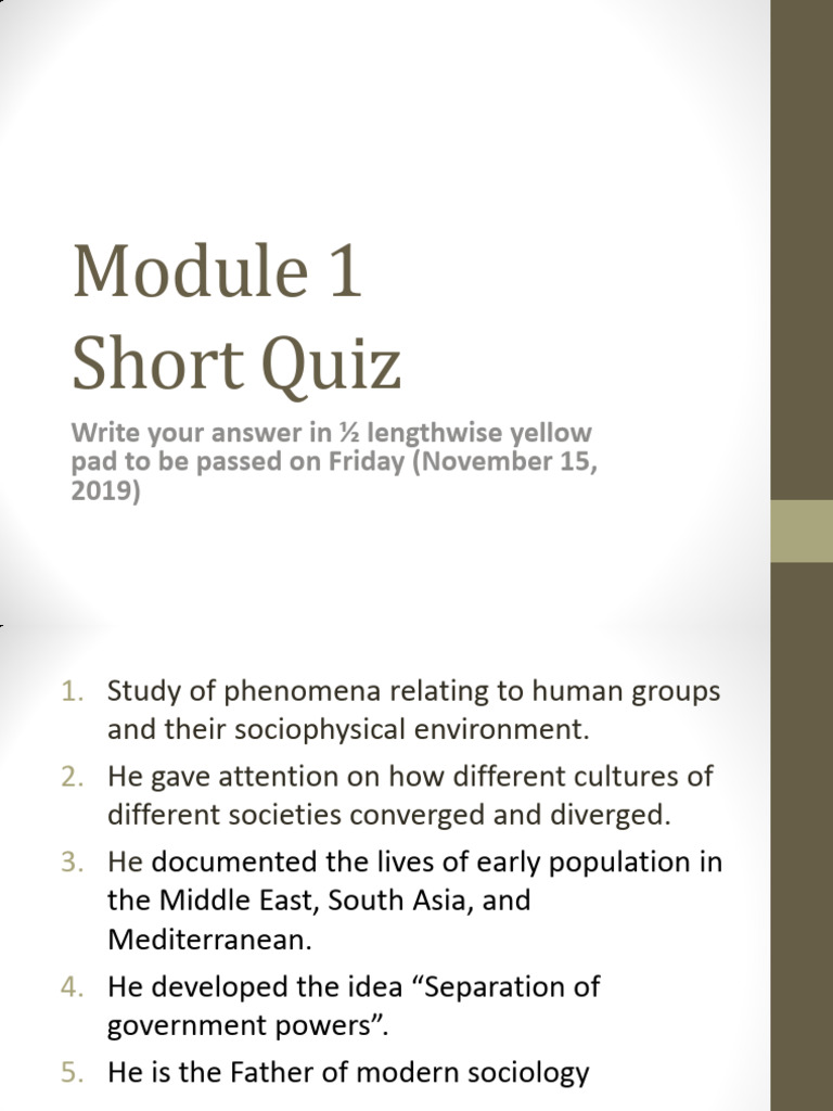 Module 1 & 2 - Quiz | PDF