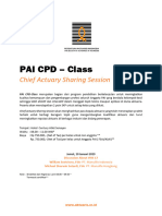 PAI CPD Class Chief Actuary Sharing Session - Januari 20202