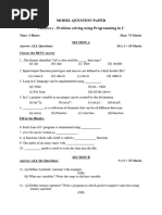 Model Question Paper Problem Solving Using Programming in C