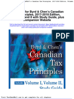 Test Bank For Byrd & Chen's Canadian Tax Principles, 2017-2018 Edition, Volumes I and II With Study Guide, Plus Companion Website