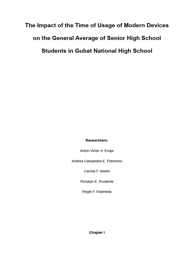 The Impact of The Time of Usage of Modern Devices On The General ...