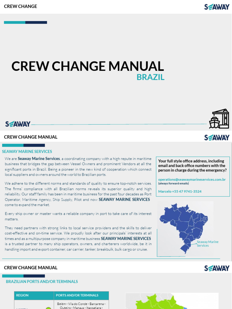 Brazil Crew Change Manual 2024 | PDF | Travel Visa | Passport