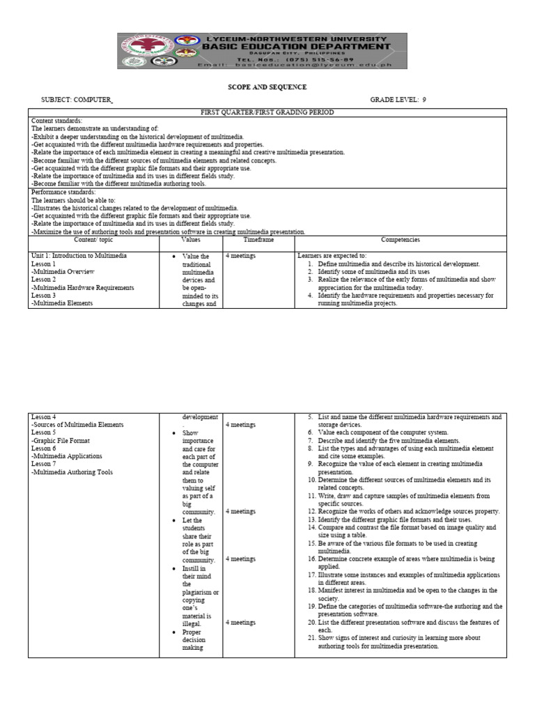 SCOPE AND SEQUENCE 9 PDF Adobe Flash Adobe