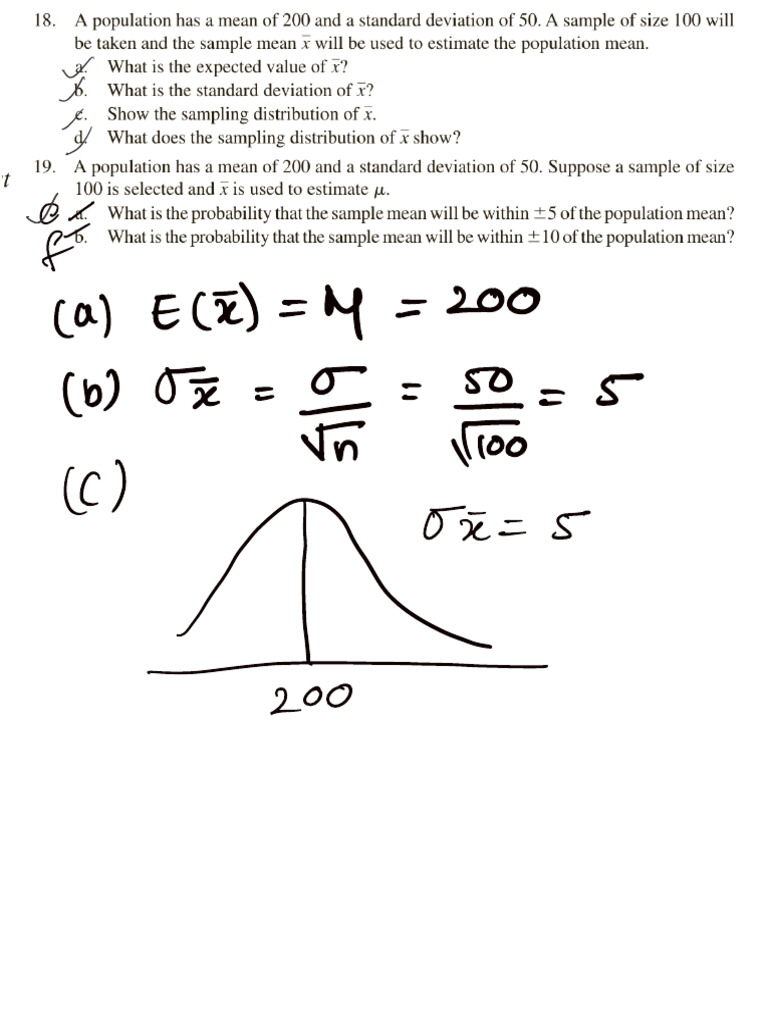 Statistical Analysis of Sample Means | PDF