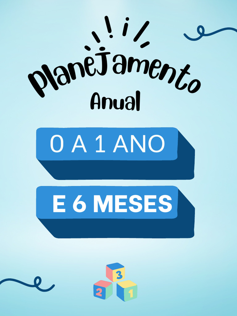 0 A 1 Ano e 6 Meses Planejamento Anual | PDF | Experiência | Aprendizado