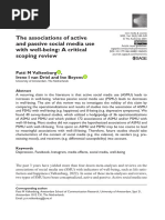 Valkenburg Et Al 2021 The Associations of Active and Passive Social Media Use With Well Being A Critical Scoping Review