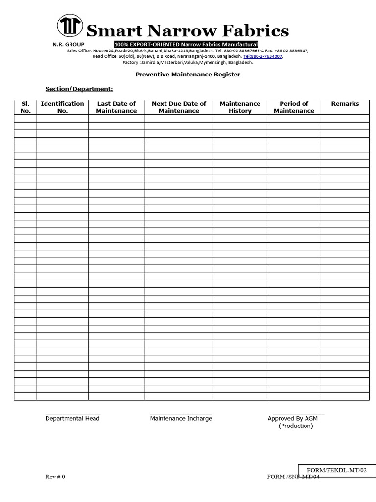 Preventive Maintenance Schedule | PDF
