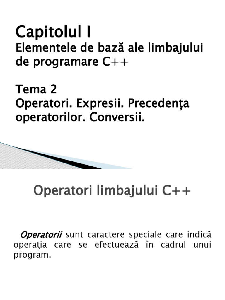Tema 3 Operatori. Expresii | PDF