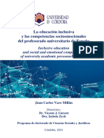 La Educación Inclusiva y Las Competencias Socioemocionales Del Profesorado Universitario de España