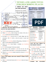 Past Tense Review - Adjectives For Describing Places (Worksheet)