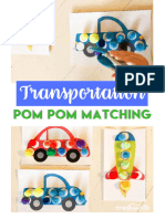 Transportation Fine Motor Pom Pom Matching Educational Activity