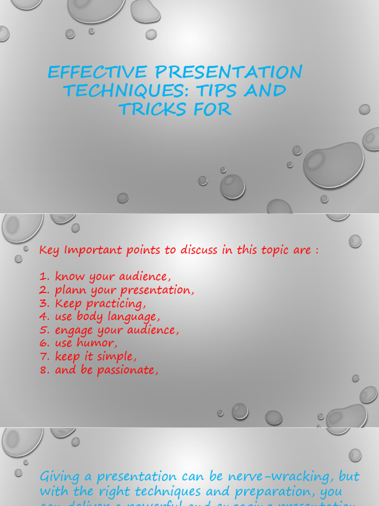 Effective Presentation Techniques | PDF | Body Language | Cognitive Science