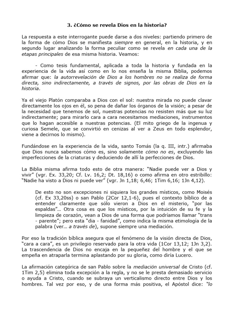 II 3 Como se revela Dios en la historia PDF Jesús Dios