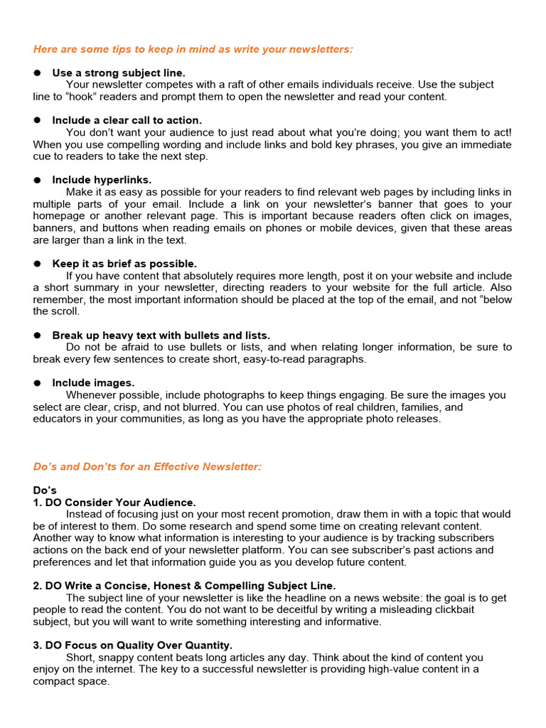 Newsletter Guidelines | PDF | Websites | Cyberspace