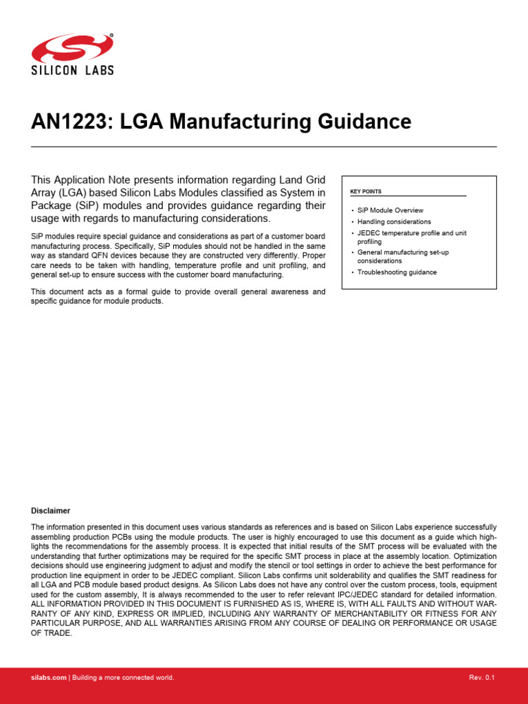 LGA Manufacturing Guidance for SiP Modules | PDF | Printed Circuit ...