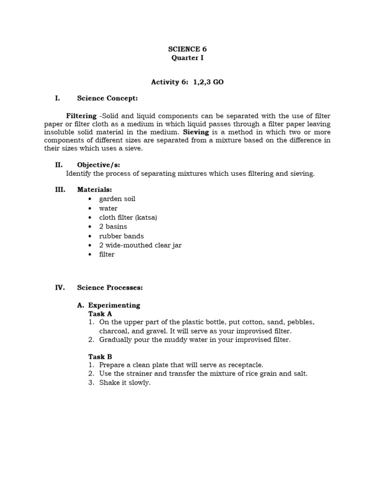 Filtering and Sieving Techniques | PDF | Filtration | Mixture