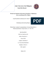 Proyekto Sa Filipinolohiya Research Final Na Pangangailangan